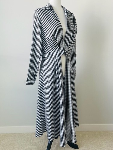 NEW Nasty Gal Shirt Dress Black & White Check Yourself Gingham Womens Size 10 - Picture 3 of 12