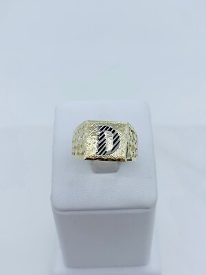 Real 10k solid Gold Ring Initial - Anillo en oro de hombre incial 