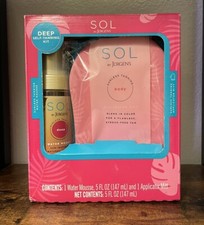Sol by Jergens Self Tanning Kit DEEP Mousse W/Applicator Mitt SEALED