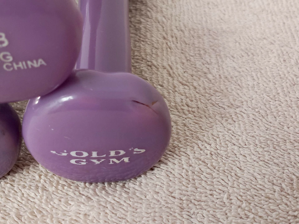 Gold's Gym  Vinyl 1 Pound ea. 3 Dumbbells (Purple, Set of 3) - Image 2 of 4