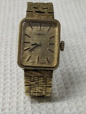 VINTAGE LADIES 10 MICRON GOLD PLATED TISSOT STYLIST MANUAL WRIST WATCH working 