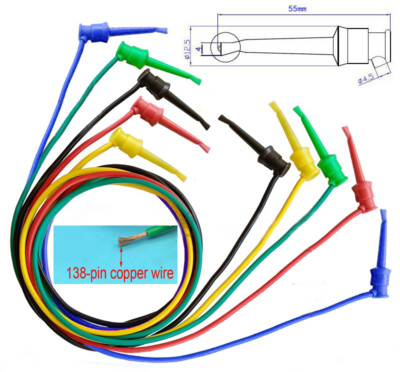 #ad #ad 0.3 0.5 1 2m 14AWG soft line Cable Test Hook TO Test Hook Clip Cable Probes $78.00