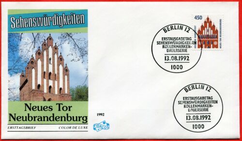BRD 1623 Ersttagsbrief, Berlin 13. 8. 1992, Freimarken - Sehenswürdigkeiten  - Bild 1 von 1