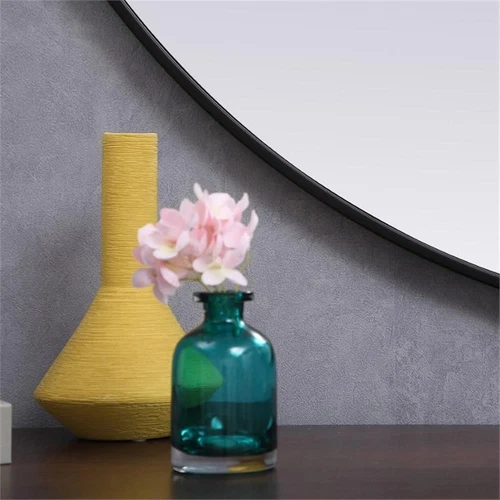 Elegant Decor Eternity 45" Round Mid Century Metal Frame Mirror in Black - Picture 6 of 7