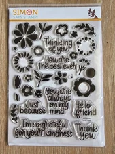 Simon Says Stamp - Flower Happy - Clear Photopolymer stamp and die set, NIP