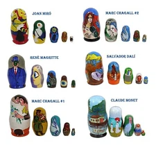 Nesting Stacking Doll Matryoshka Chagall Miro Monet Dali Magritte