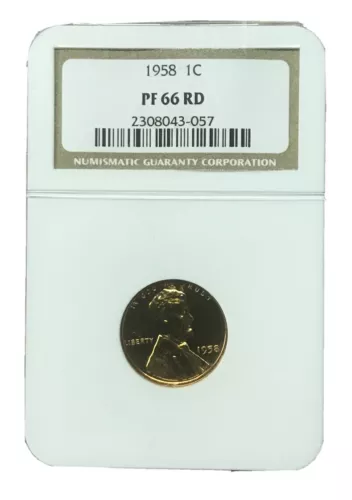 NGC PF66 RD 1958 P LINCOLN CENT OLD US COIN with Free Shipping