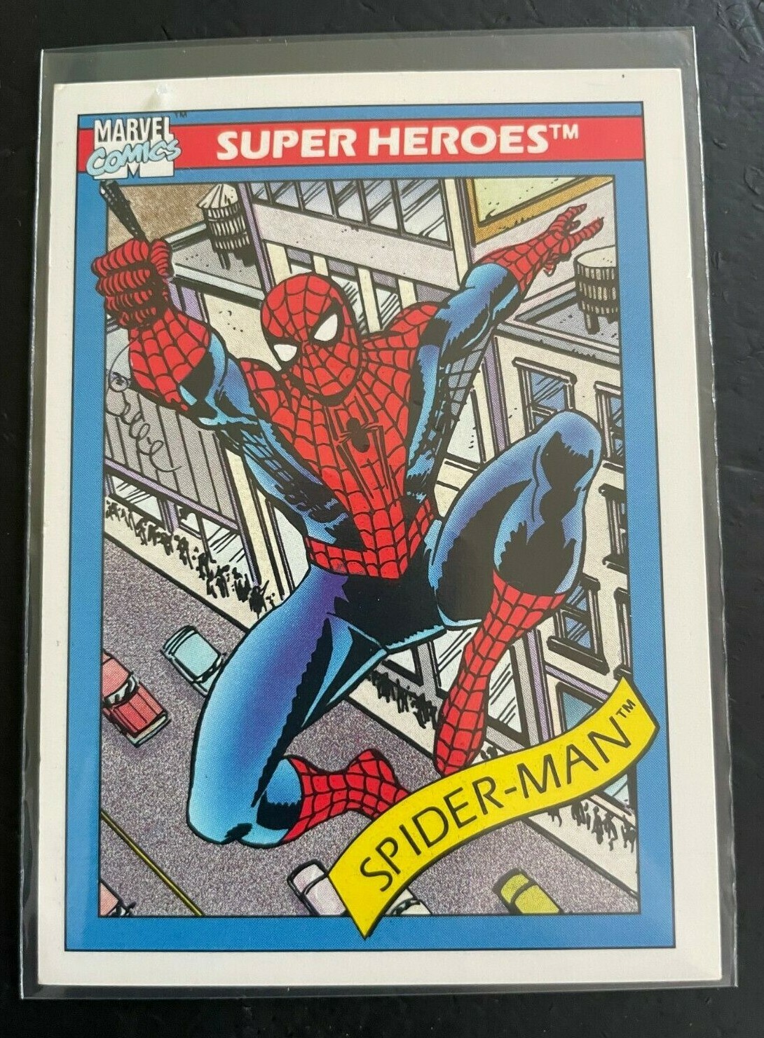 # 29  SPIDER MAN   1990 MARVEL UNIVERSE CARD  FREE SHIPPING  USPS First Class