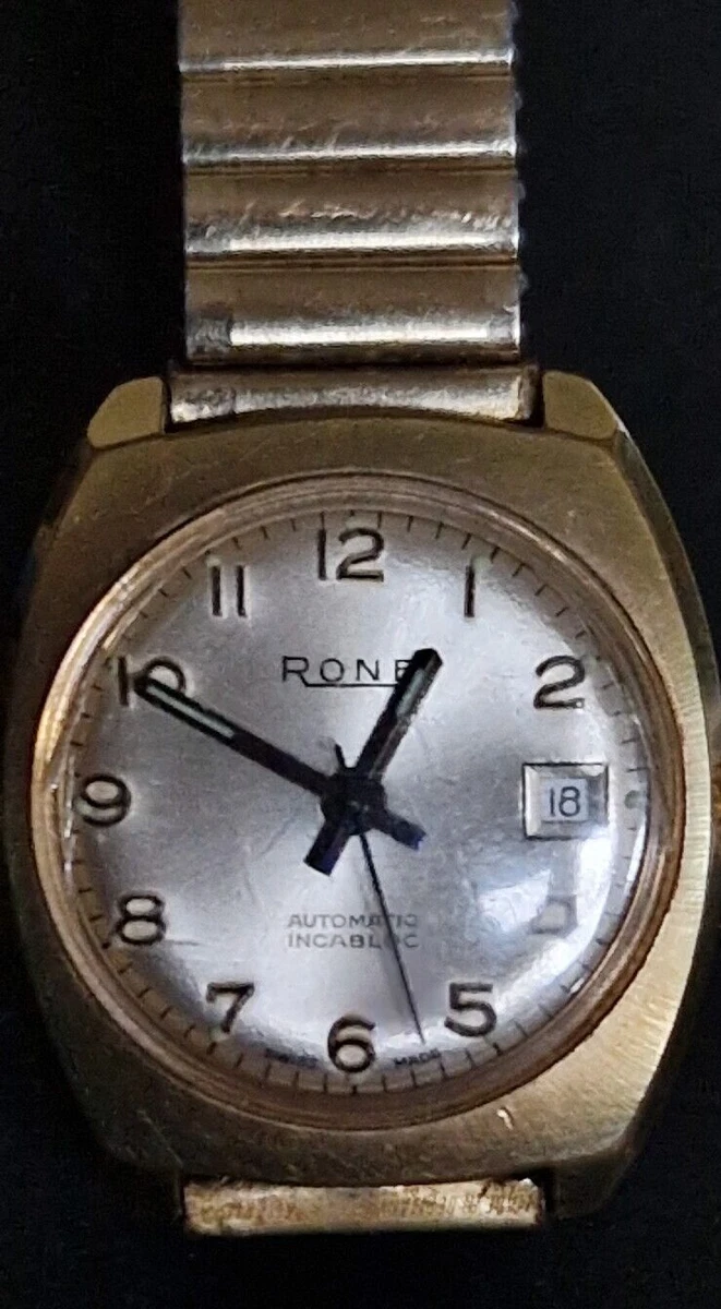 Rone Automatic Incabloc Date Function 17 Jewel Ladies Wrist Watch