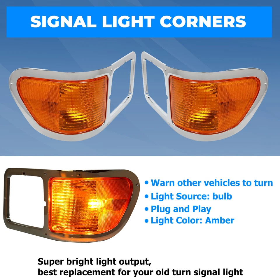 Ajuste para 00-15 Ford F650 F750 Faro Bisel Borde Izquierdo Derecho Conductor Pasajero Foto 2 de 4