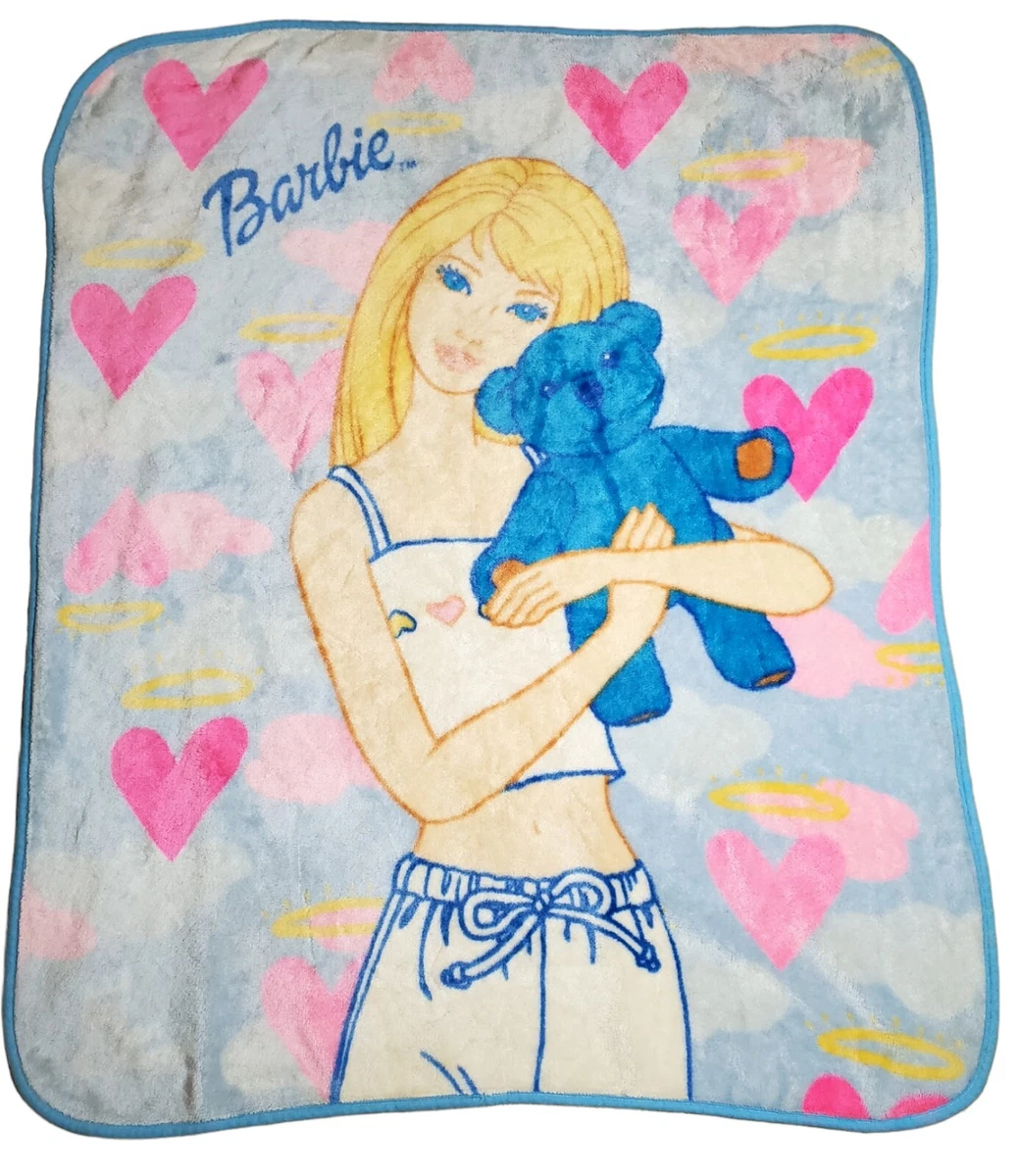 Vintage Y2K 2000 Mattel Barbie Fleece Throw Blanket with Midriff