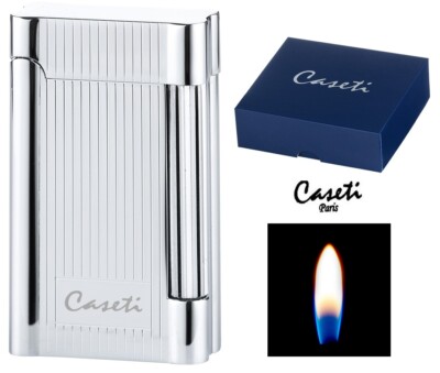 CASETI PARIS FLINT LIGHTER CHROME LINES ** NEW IN BOX **