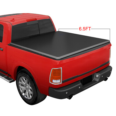 JDMSPEED Soft Roll Up Tonneau Cover For 2009-2024 Ram 1500 2500 6.5 Ft truck bed
