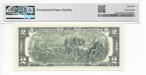 2009 Dallas $2 FRN Lucky Money KK Block PMG 66 EPQ Gem Uncirculated (K8888xxxxK) - Picture 2 of 4