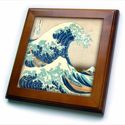 3dRose The Great Wave off Kanagawa by Japanese artist Hokusai - dramatic blue se