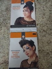 Tymczasowy tatuaż na twarz Halloween Naklejki Sexy Body Art Pająk i koronka 40 sztuk