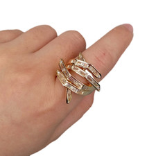 Zircon Fashion Ring Clear Cubic Zirconia Gold Plated Jewelry Women Rings