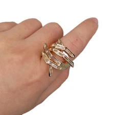 Zircon Fashion Ring Clear Cubic Zirconia Gold Plated Jewelry Women Rings