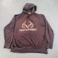 Realtree Hoodie Mens Large Pullover Brown Long Sleeve Front Pocket