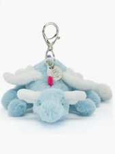Jellycat Sky Dragon bag charm Plush Keychain stuffed animal colorful rare NEW 
