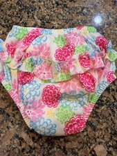 Swim Diaper IPlay Green Sprouts Toddler 3T Pink Floral Reusable Absorb New