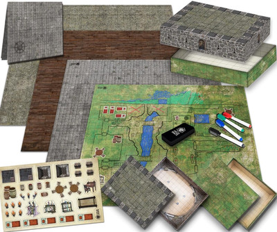 DND Map Starter Set - 22  X 26'' Double Sided, Wet & Dry Erase Battle Terrain Gri