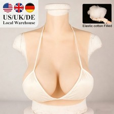 Realistic Silicone Breast Forms Breast Plate Fake Boobs C-G Cup For Crossdresser