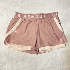 Under Armour UA Tech Play Up Women s 2-in-1 Shorts Pink Mauve Sz Large Work-out