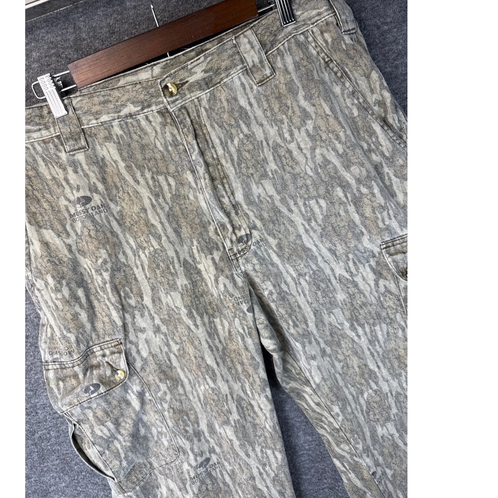 Browning Wasatch Mossy Oak Camo Cargo Pants Mens L 36x31 Adjust Waist Hunt Fish