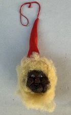 Antique Primitive Dried Apple Santa Christmas Ornament 1940s Decoration 6”