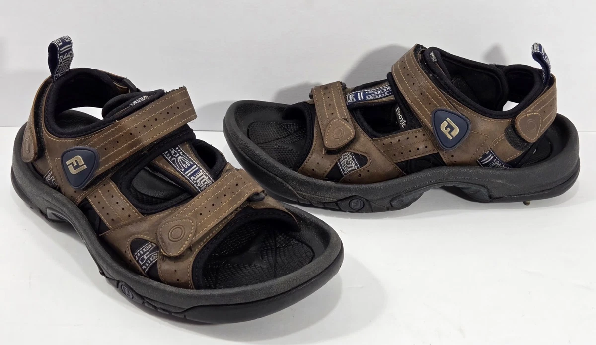 FootJoy Golf Sandals Mens Size 8 Beige Leather Spikeless Comfort Shoes Beige FootJoy Golf Shoes for Men for sale | eBay main image 2