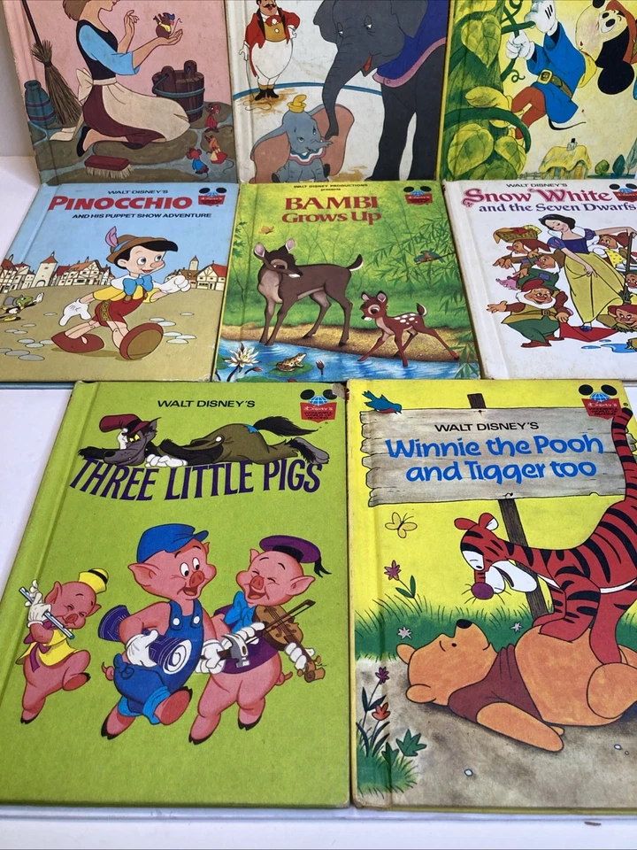 Lot of 8 Walt Disney Wonderful World of Reading Books HC Vintage Foto 4 de 4