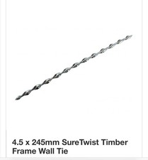 Suretwist Timber Frame Wall Ties Pack of 100 240mm x 4.5mm Natural Wood