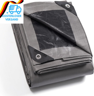 GUARD SHIELD Abdeckplane Mit Ösen Wasserdicht 3M X 3M Grau/Schwarz Plane Gewebep
