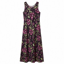 Vtg STEPPIN OUT 90s Y2K Floral Maxi Dress Sz 3/4 Plum Lined Whimsigoth Fairy 