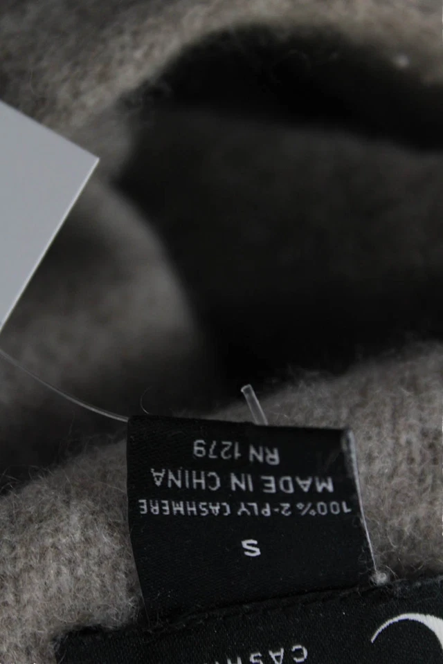 Suéter Top C by Bloomingdales Para Mujer Tejido Cachemir Cuello Alto Taupe Talla S Foto 4 de 4