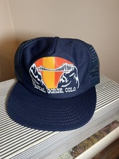 Vintage Royal Gorge Colorado Trucker Hat Blue Logo Cap Snap Back Made in USA