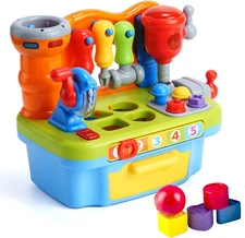 Multifunctional Musical Learning Tool Workbench Toy Set for Kids with Shape Sort