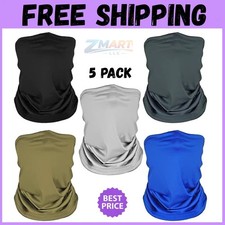 5 Pack Neck Gaiter Face Cover for UV Sun Protection, Breathable Cooling Face Mas