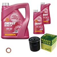 MANN-FILTER Inspektionspakete Mannol 7 L Energy 5W-20 FüR Toyota Auris 1.6 2.0