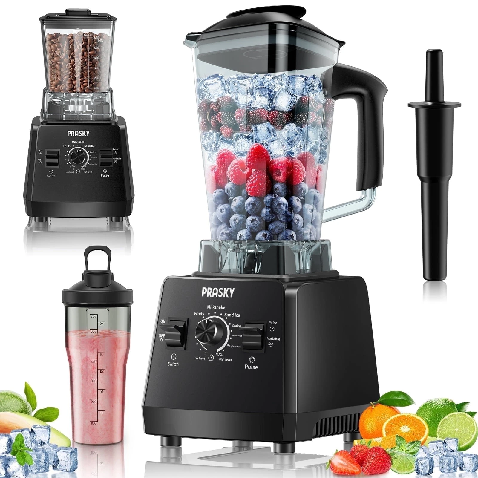 PRASKY BK688 68oz Capacity 1000W 6 Speeds Countertop Blender, Black
Opens in a new window or tab
