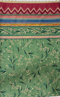 COLLIER CAMPBELL GYPSY DANCE FLORAL RED/YELLOW/BLUE/GREEN TWIN FLAT SHEET