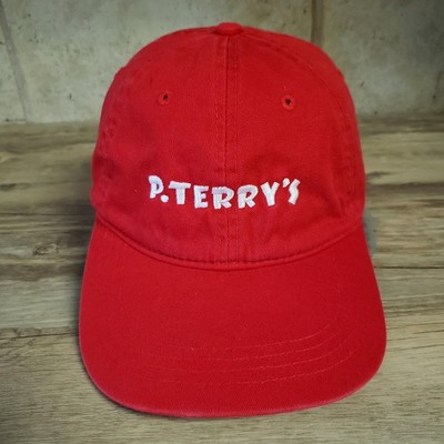 P Terrys Hat Cap Strap Back Red Embroidered Logo One Size Fits Most Mens