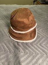 Children s Winter Hat Brown With White Trim Size One Size Fits Most