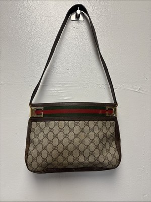 Old Gucci GG pattern monogram Sherry shoulder bag brown Vintage | eBay