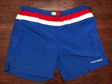 VINTAGE 90's TOMMY HILFIGER TRUNKS BATHING SUIT MENS LARGE SWIM BOARD SHORTS