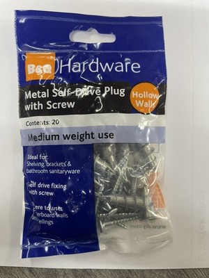 Mittelgroßes B&Q Nylon Selbstfahrendes Dübel & Schrauben Set - 20 Stück