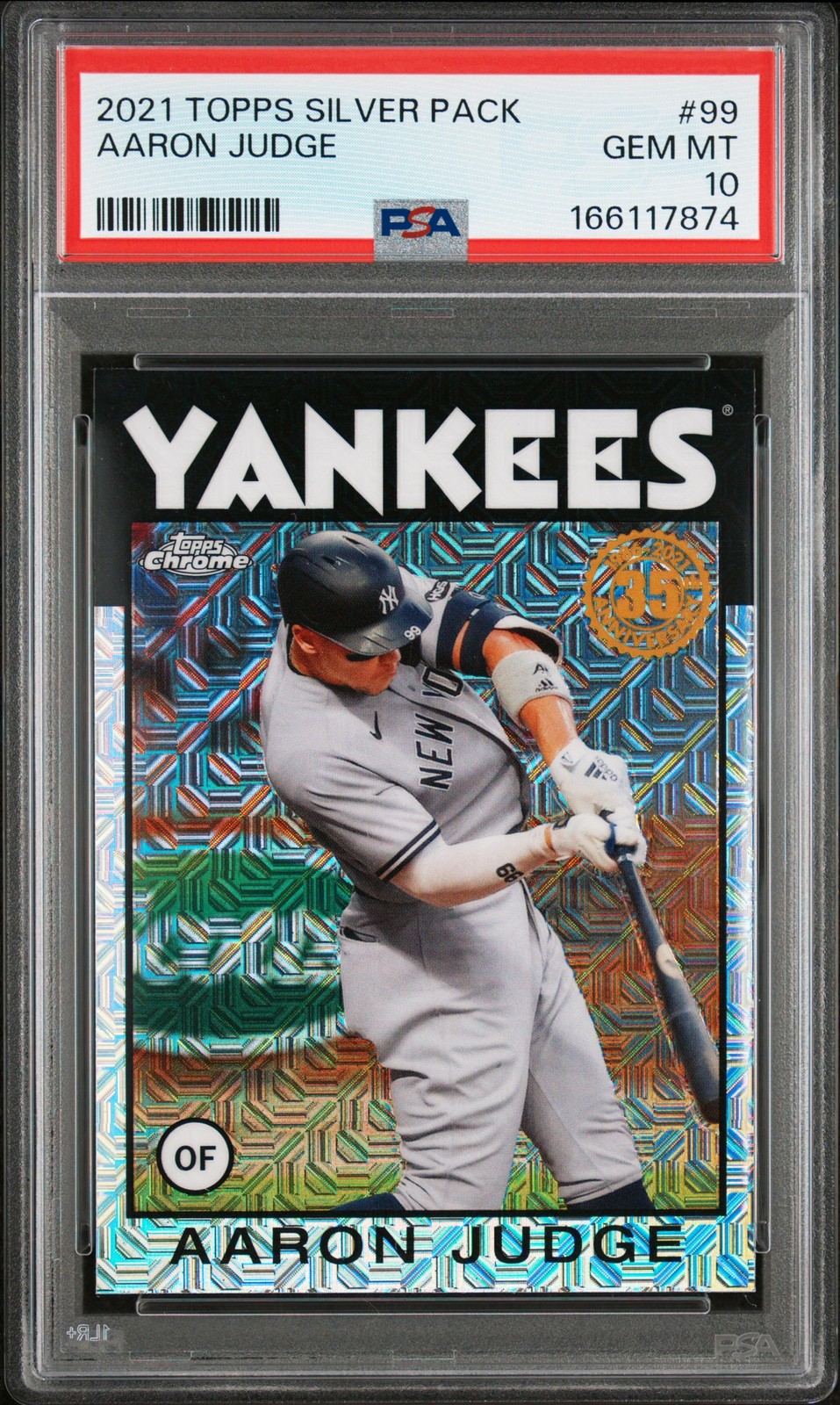 2021 TOPPS SILVER PACK 1986 CHROME PROMO #99 AARON JUDGE PSA 10