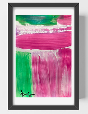 GUAJARDO Original Abstract Expressionism Blooming Tulips 9X6 Paper Signed Art