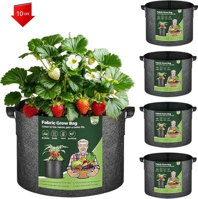 Heavy Duty Nonwoven Smart Garden Pot Thickened Aeration Nursery Container Black.